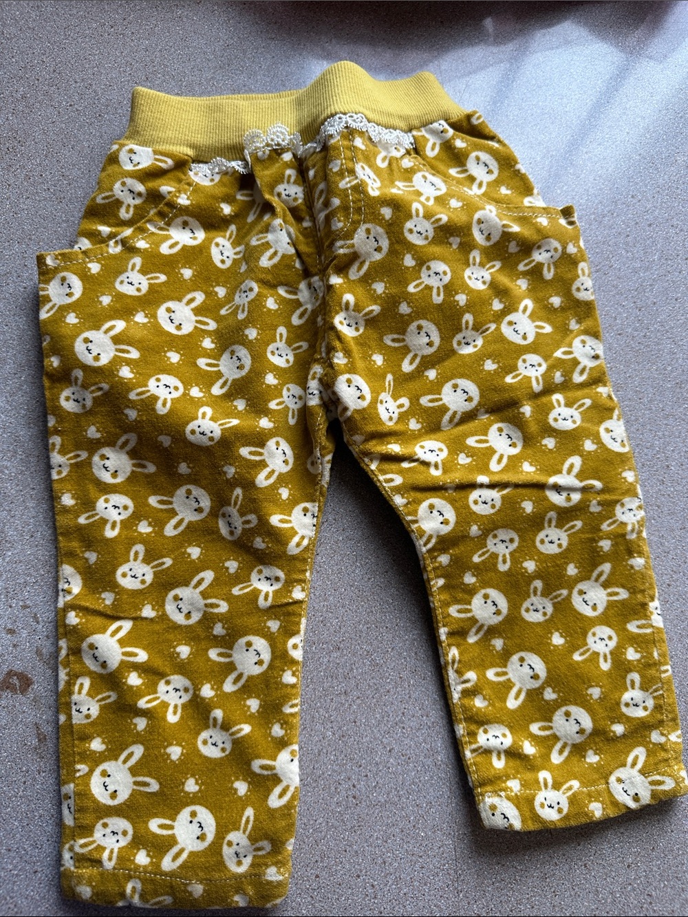 Yellow Bunny Print Baby Leggings